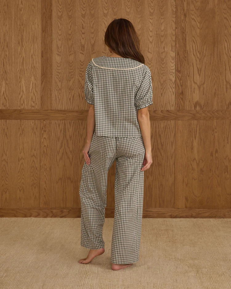 Rylee + Cru Ruffle Pajamas || Evergreen Gingham