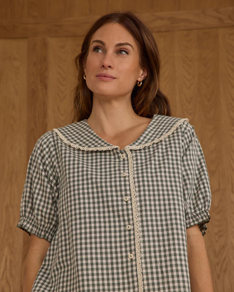 Rylee + Cru Ruffle Pajamas || Evergreen Gingham
