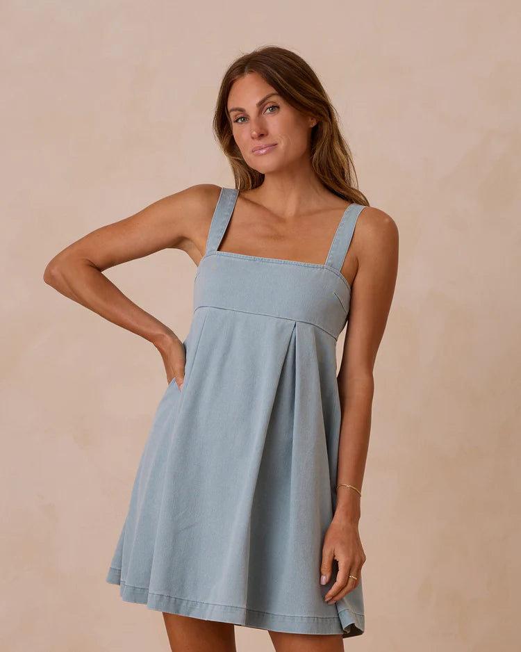 Rylee + Cru Denim Mini Dress || Ocean