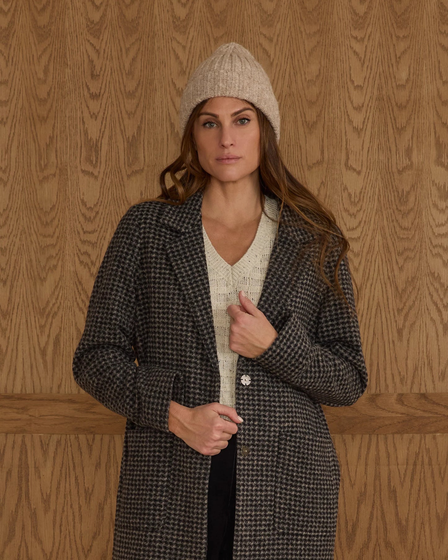 PRE-ORDER Rylee + Cru Longline Coat || Micro Check