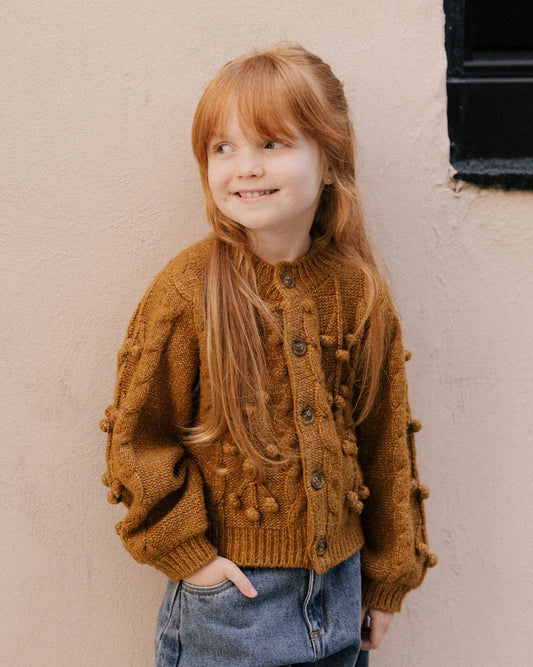 Rylee + Cru Kids Bobble Cardigan || Golden