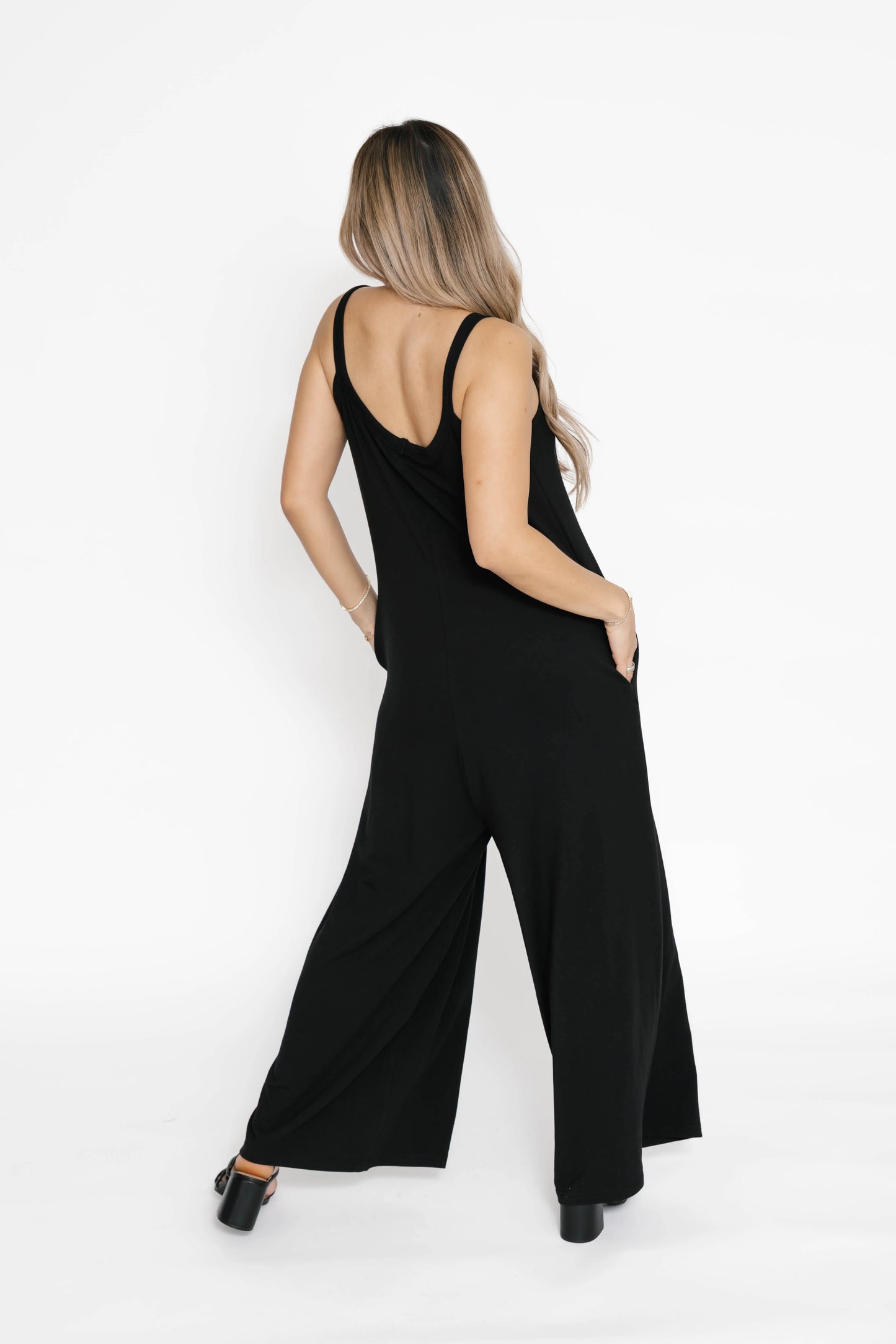Smash + Tess Sasha Wide Leg Romper || Midnight Black