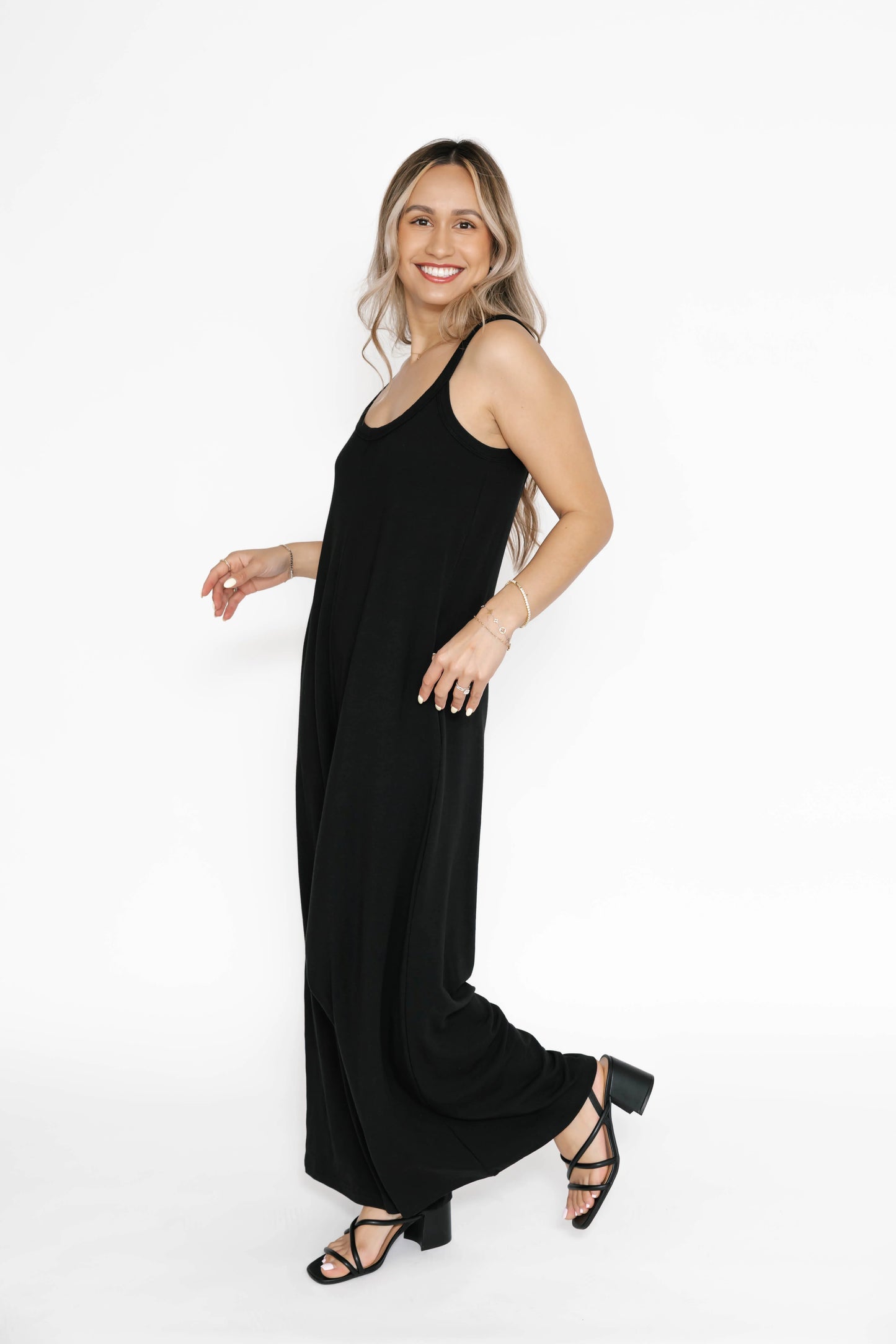 Smash + Tess Sasha Wide Leg Romper || Midnight Black