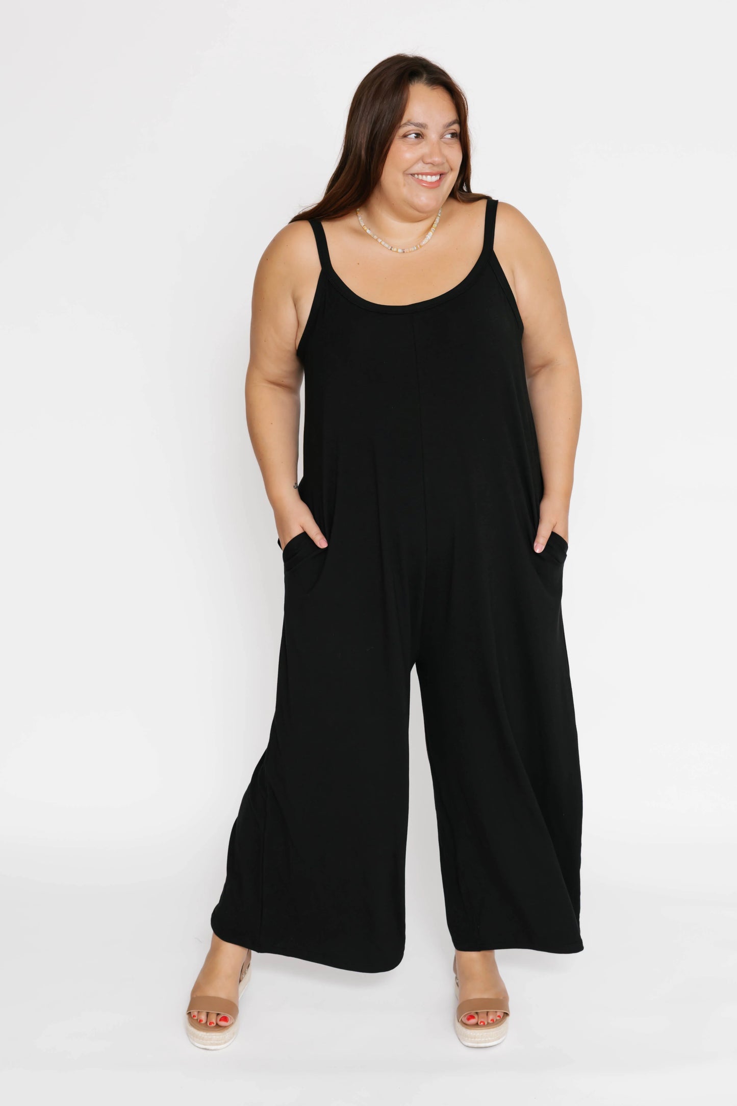 Smash + Tess Sasha Wide Leg Romper || Midnight Black