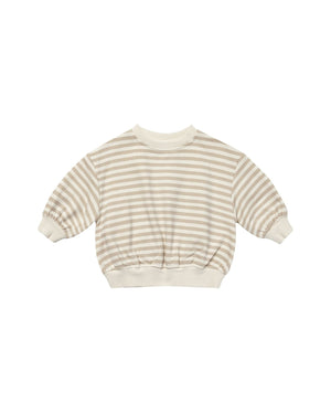 relaxed fleece sweatshirt || sand stripe