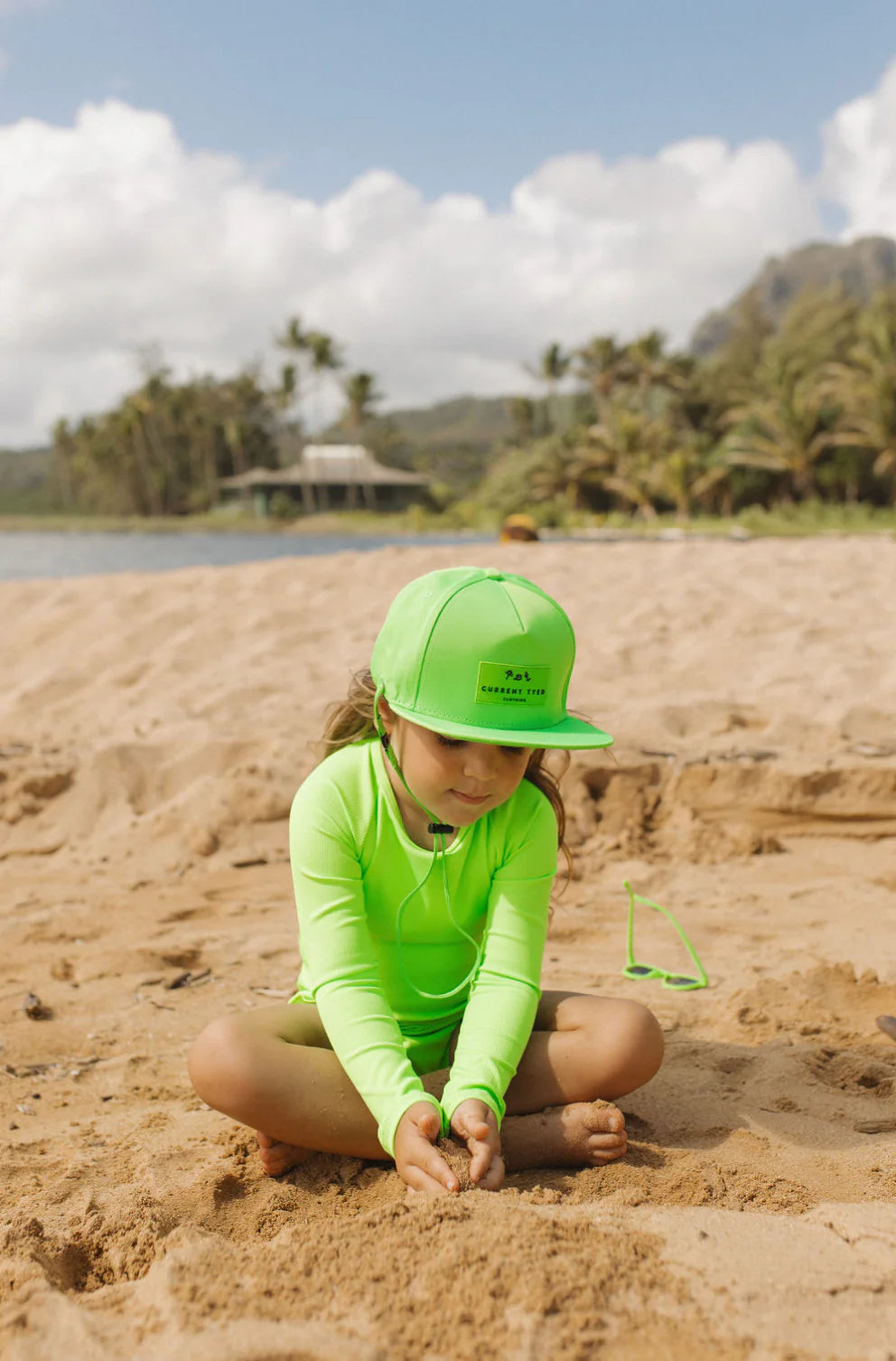 Current Tyed Classic Waterproof Snapback Hat || Neon Green