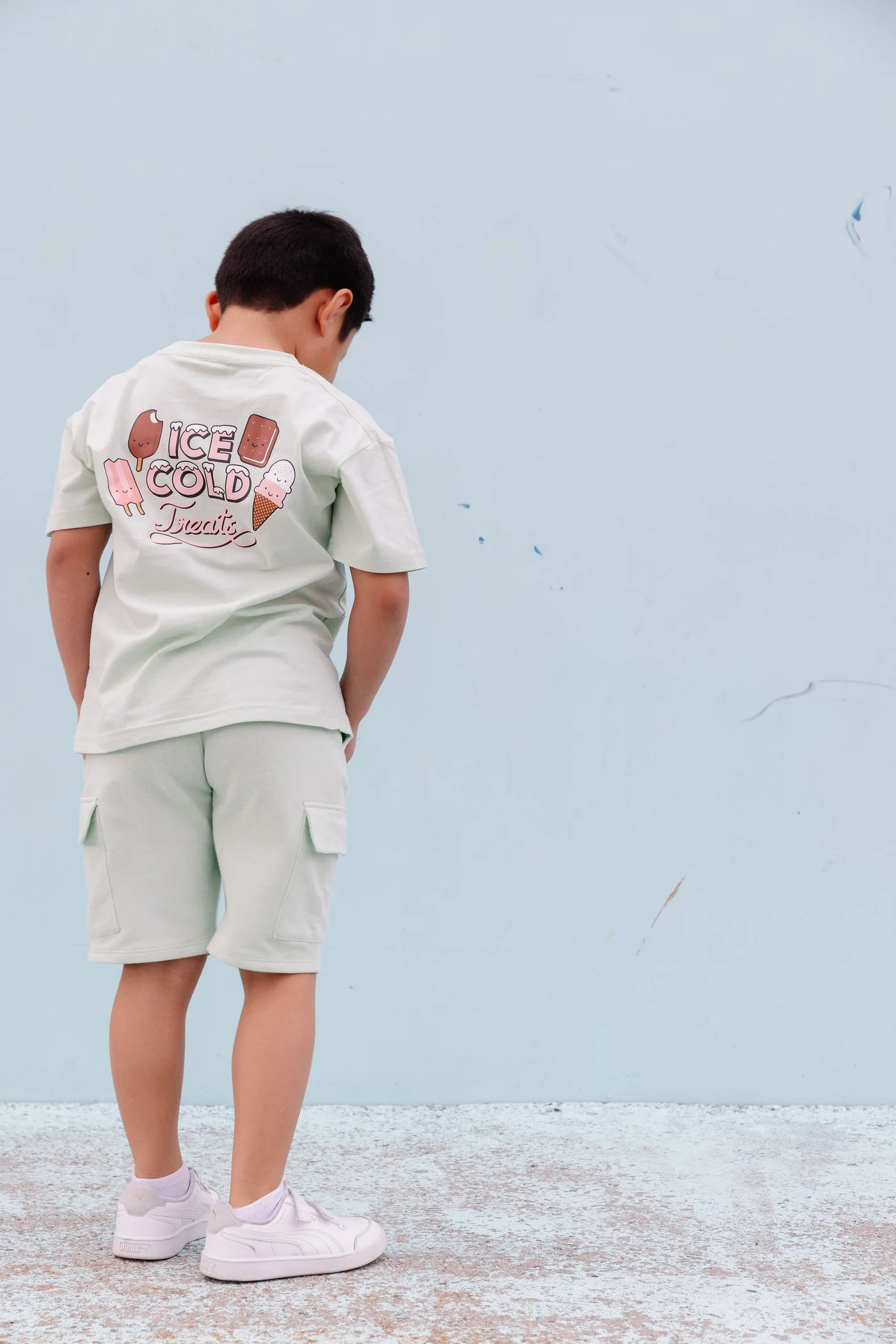 Whistle & Flute Organic Cotton Drawstring Cargo Shorts || Mint