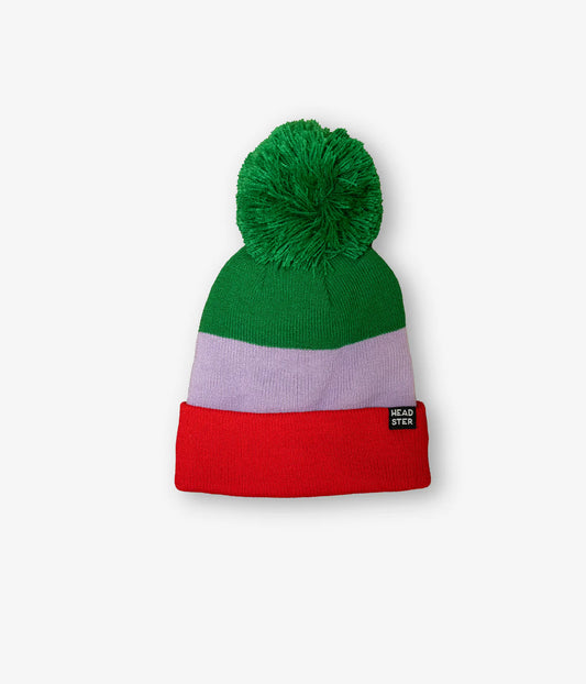 Headster Tricolor Beanie lined with Fleece || Tokyo Red