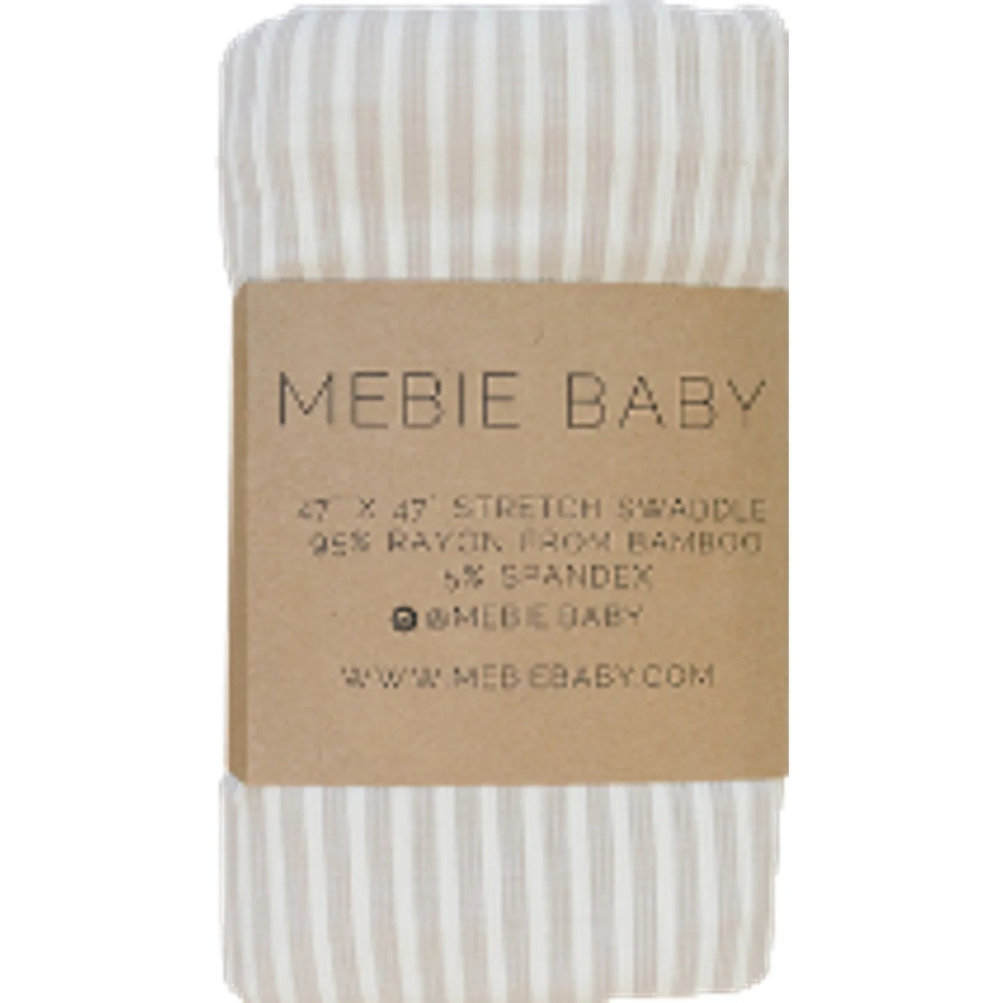 Mebie Baby Bamboo Stretch Swaddle || Taupe Stripe
