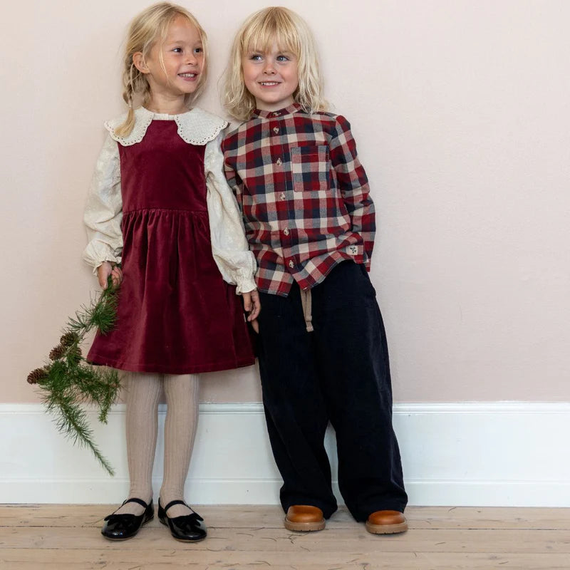 Wheat Kids Willum Shirt || Red Blue Check