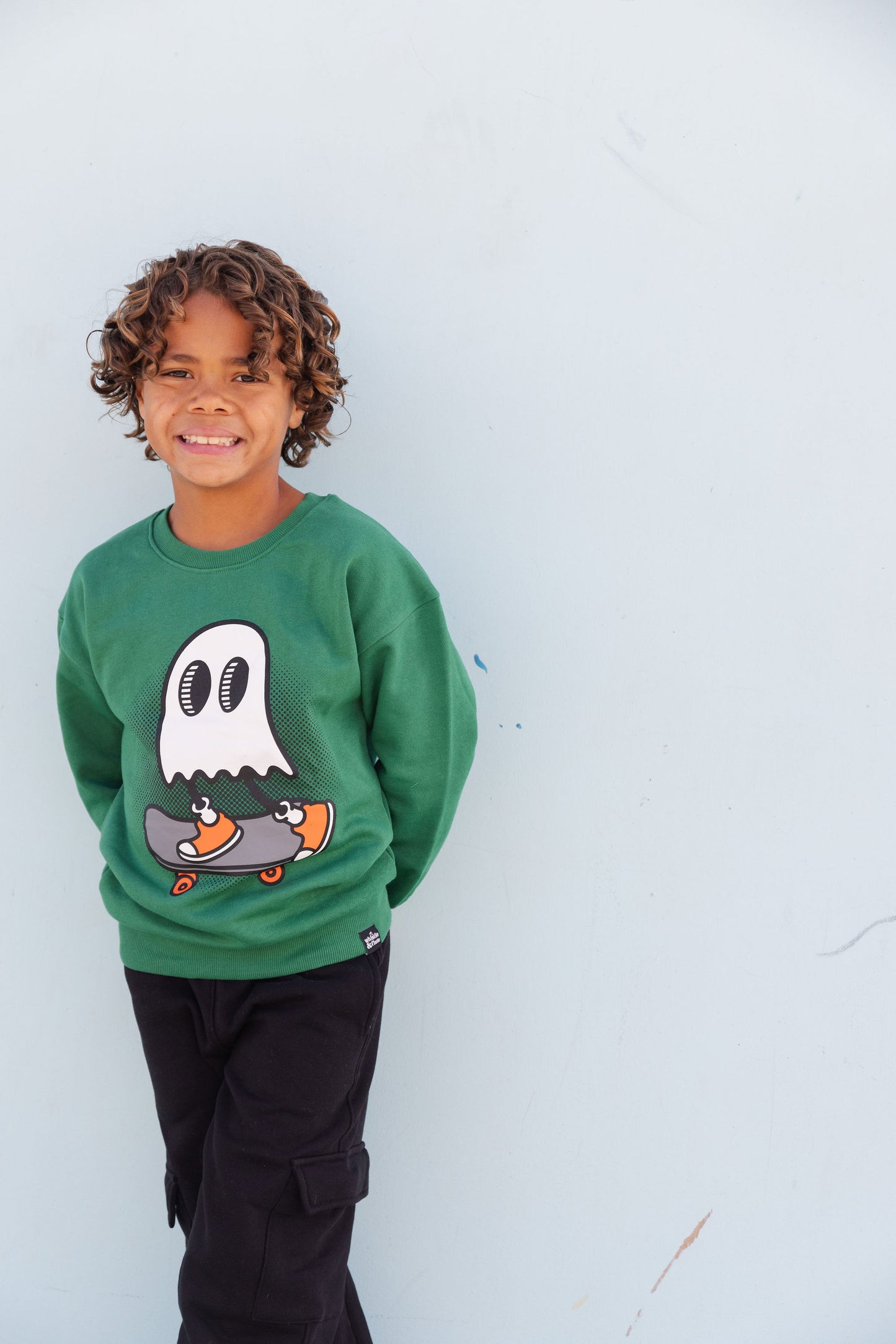 Whistle & Flute Kawaii Skateboard Ghost Sweatshirt