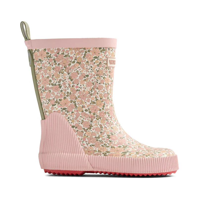 Wheat Kids Rubber Boot Welly || Ivory Flower Meadow