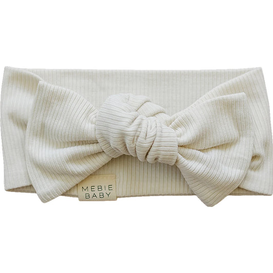 Mebie Baby Bamboo Head Wrap || Cream Ribbed