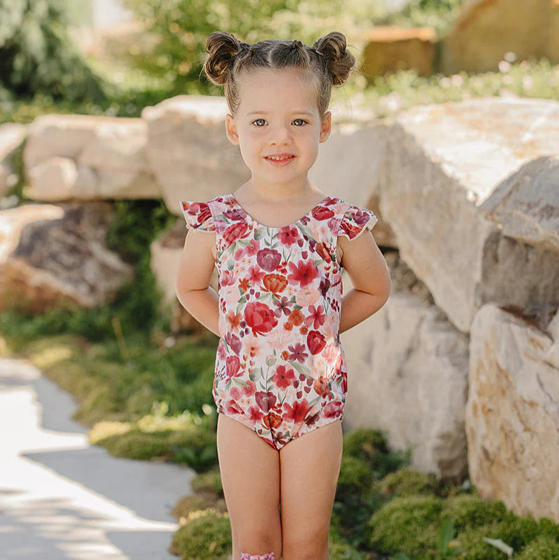 Current Tyed Ruffle Shoulder One Piece || The Harper