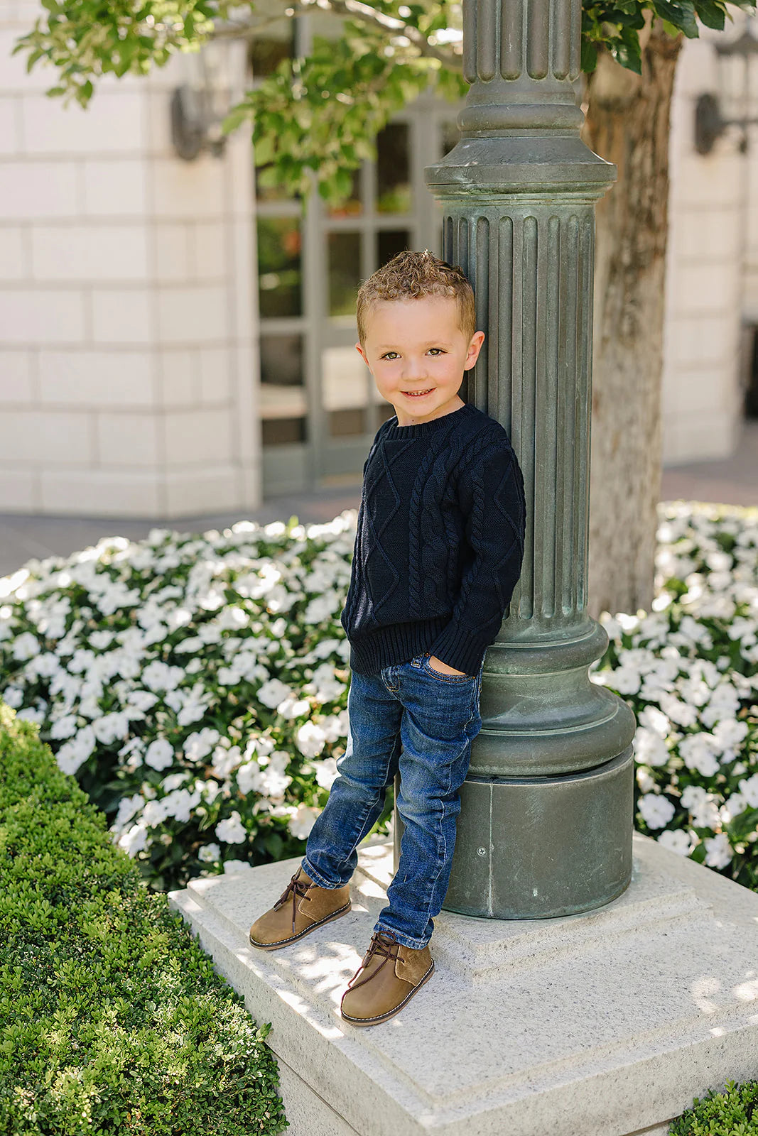 Mebie Baby Navy Cable Knit Sweater