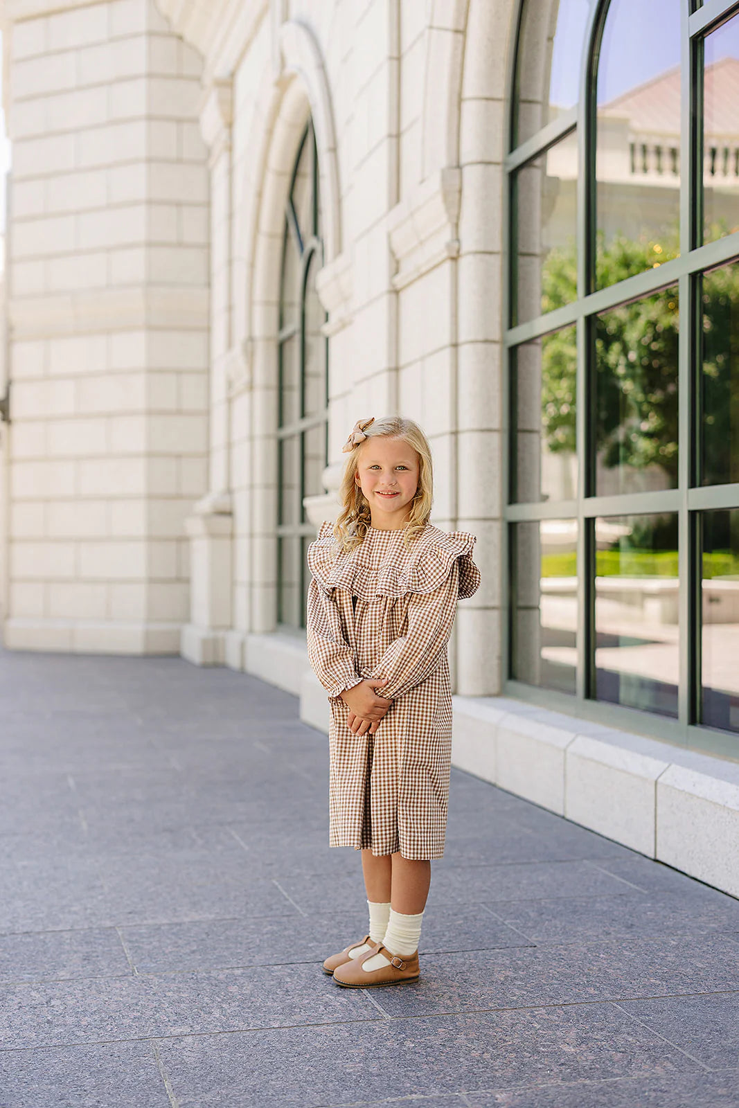Mebie Baby Gingham Ruffle Dress