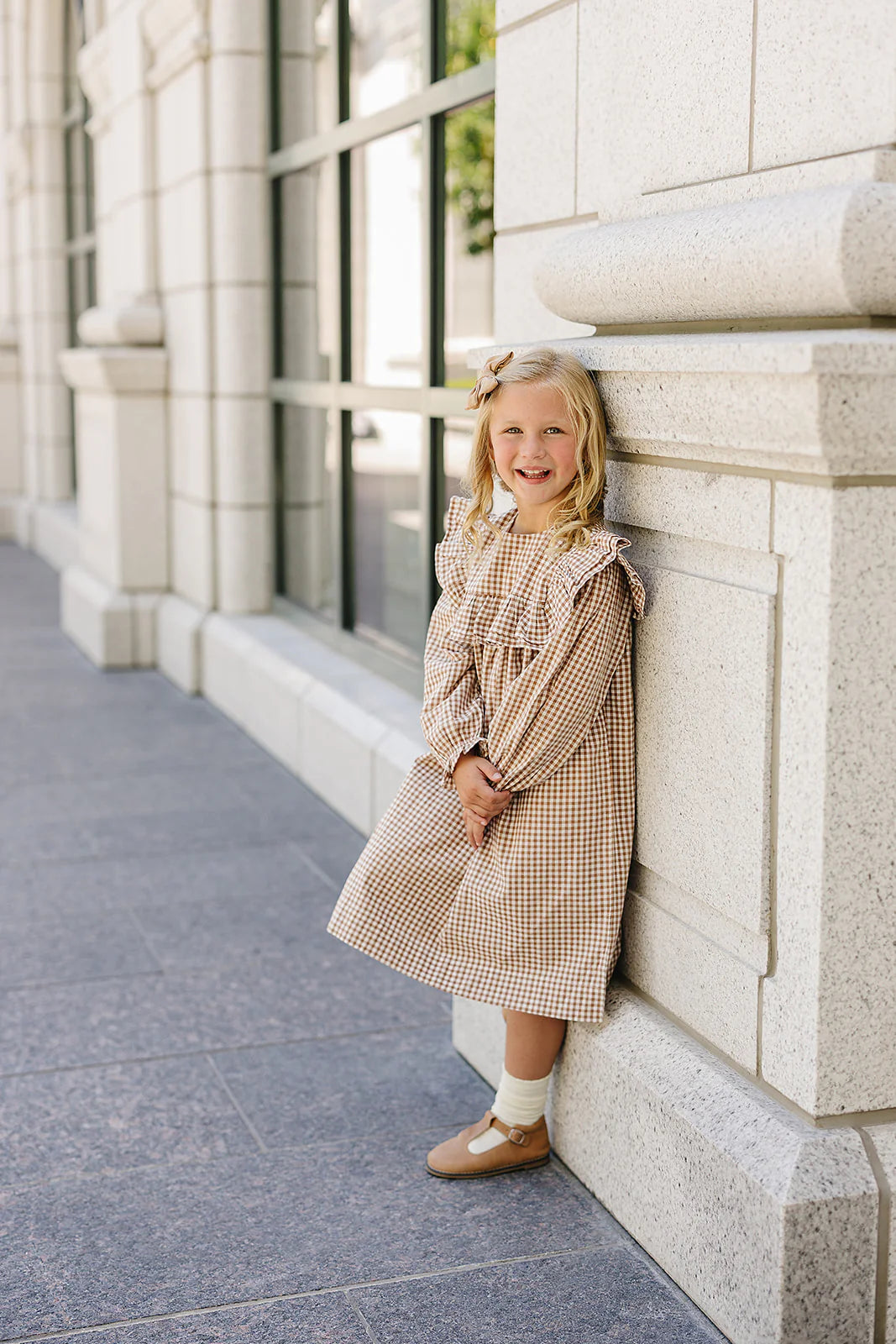 Mebie Baby Gingham Ruffle Dress