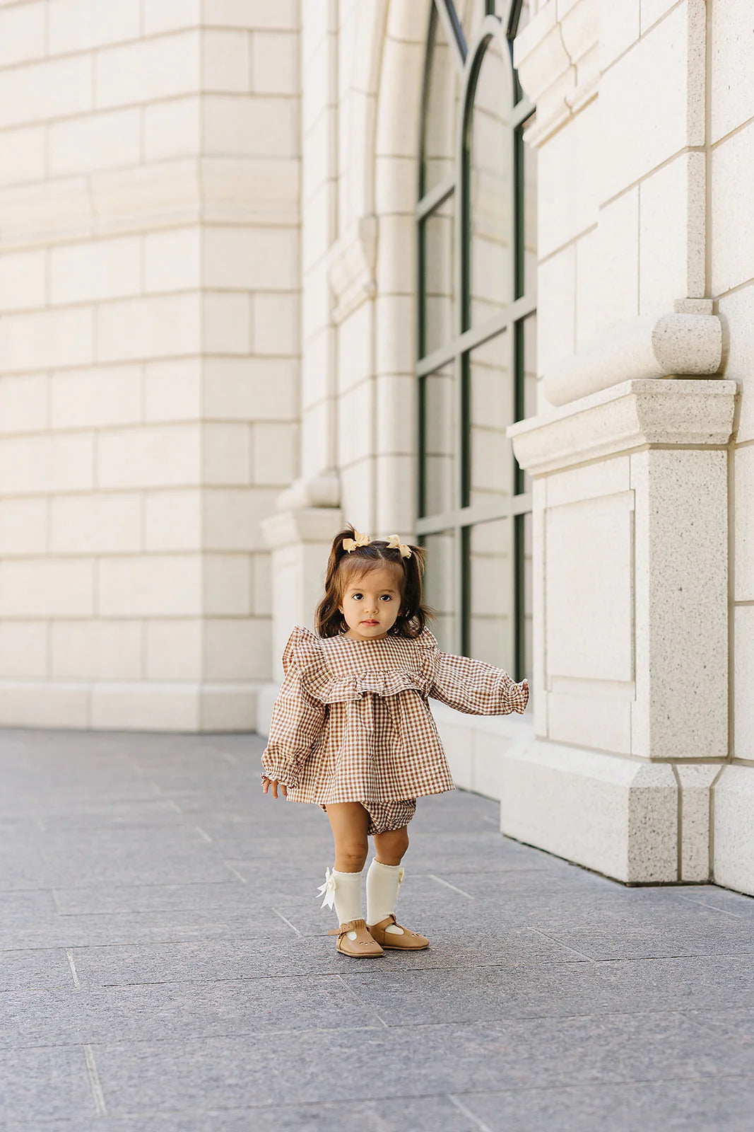 Mebie Baby Gingham Ruffle Bloomer Set