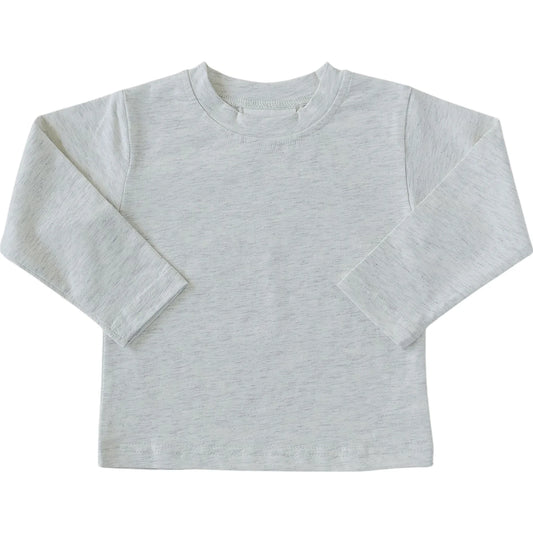Mebie Baby Heather Grey Long Sleeve Cotton Tee
