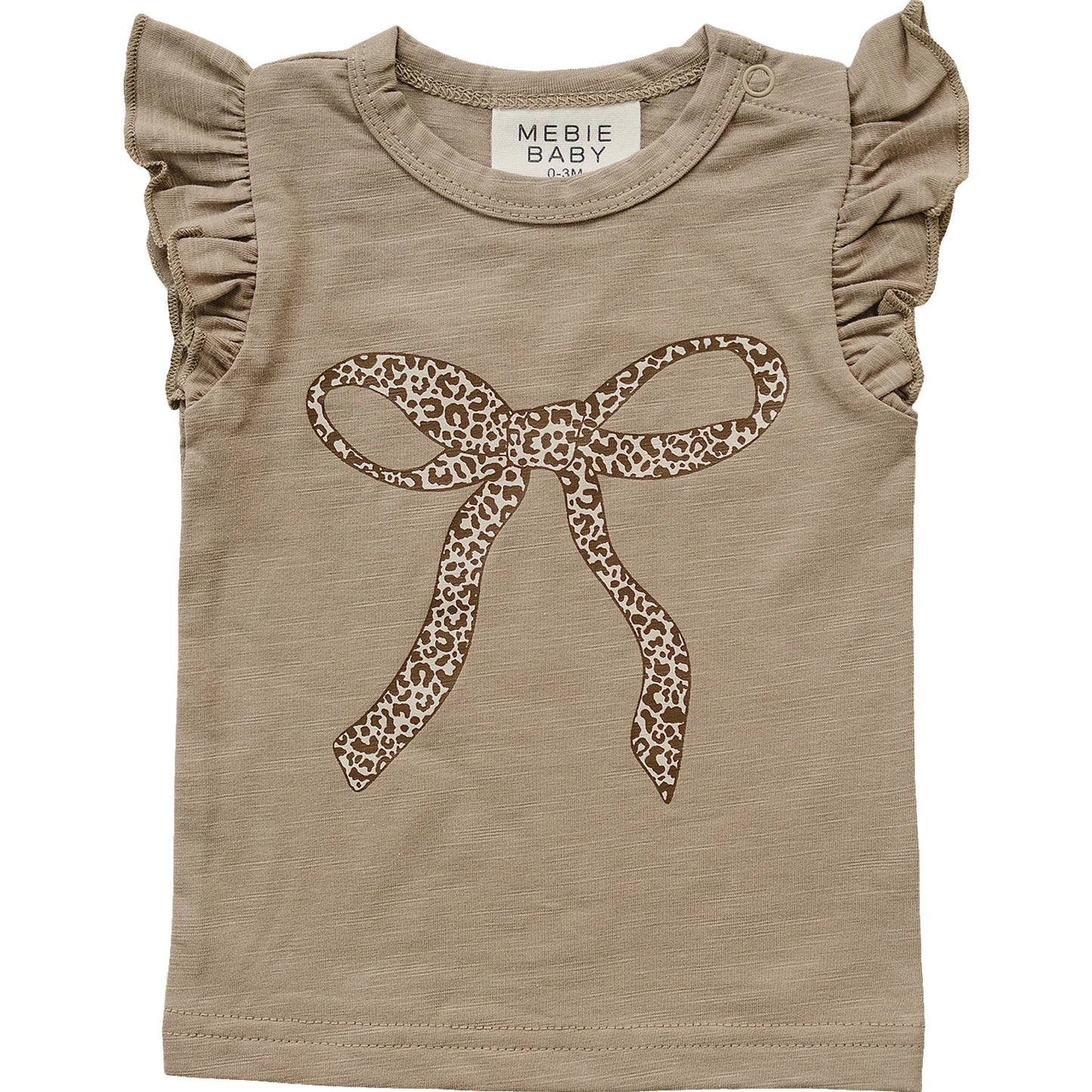 Mebie Baby Cheetah Bow Ruffle Tee