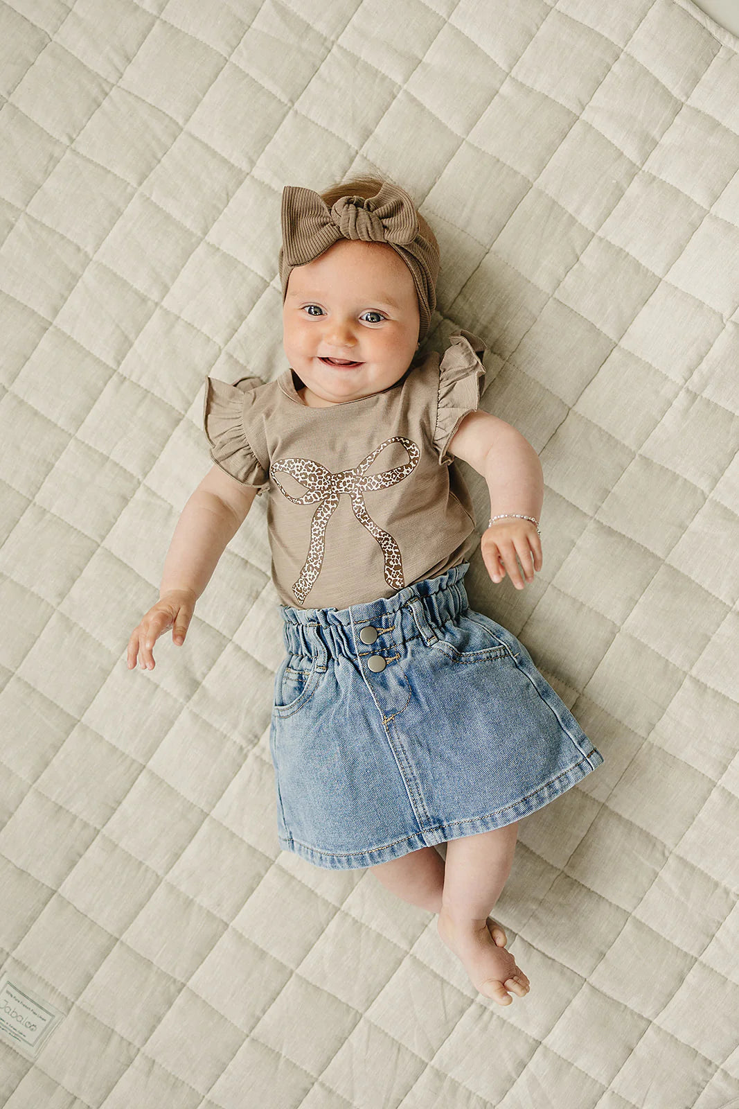 Mebie Baby Cheetah Bow Ruffle Tee