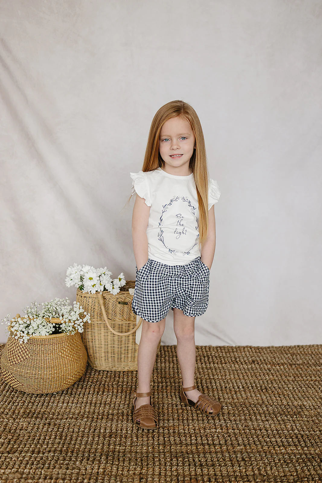 Mebie Baby Navy Gingham Shorts