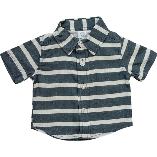 Mebie Baby Stripe Linen Button Up Shirt