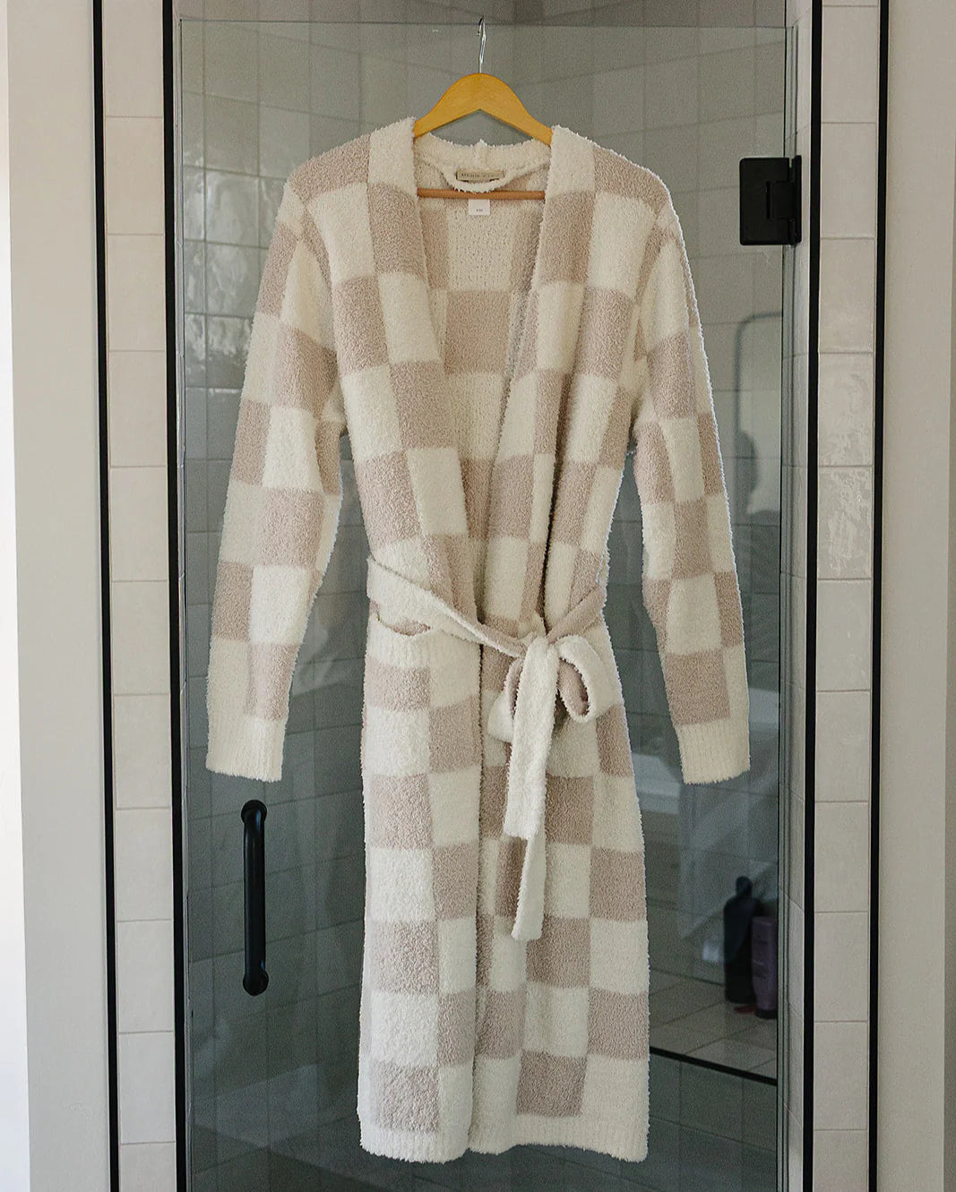 Mebie Baby Women's Taupe Checkered Robe
