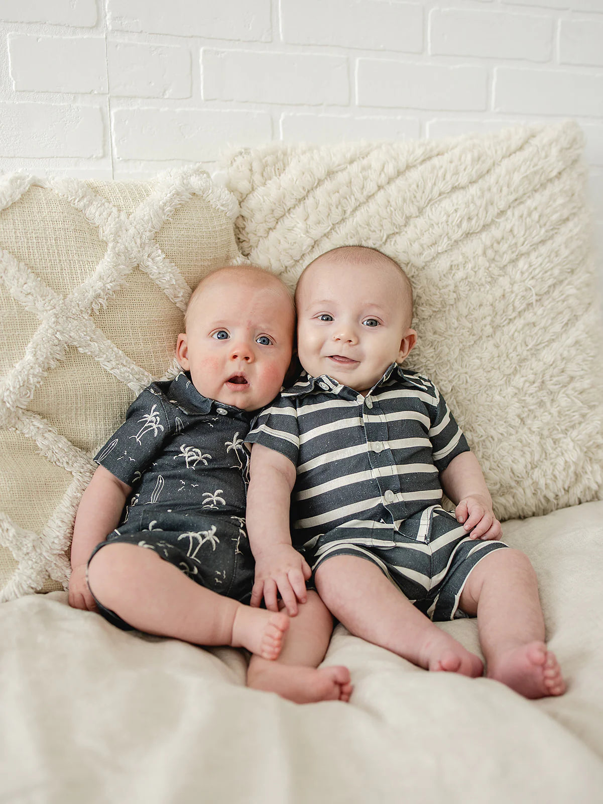 Mebie Baby Stripe Linen Button Up Shirt