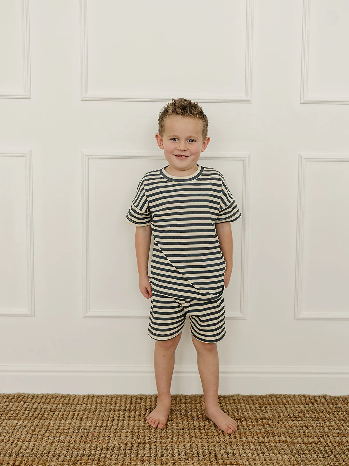 Mebie Baby Navy Stripe Short Set