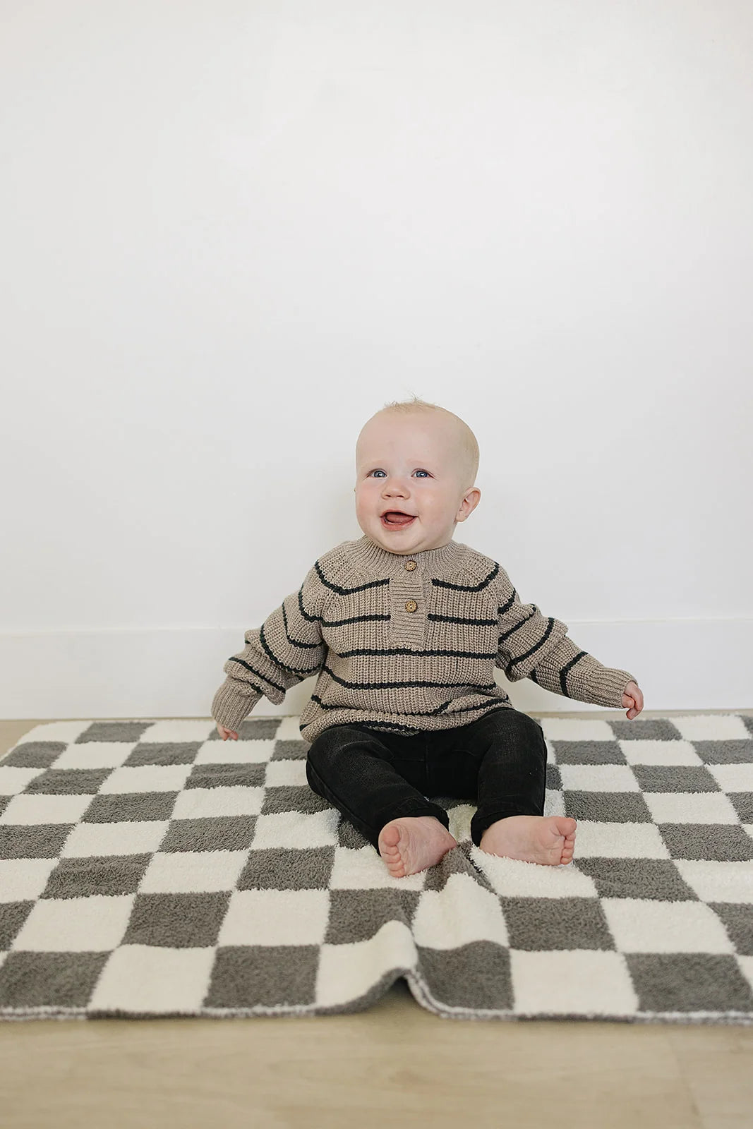 Mebie Baby Brown and Charcoal Knit Sweater