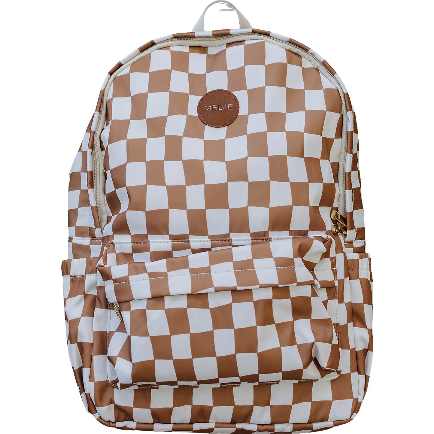 Mebie Baby Large Backpack || Rust Wavy Checkered