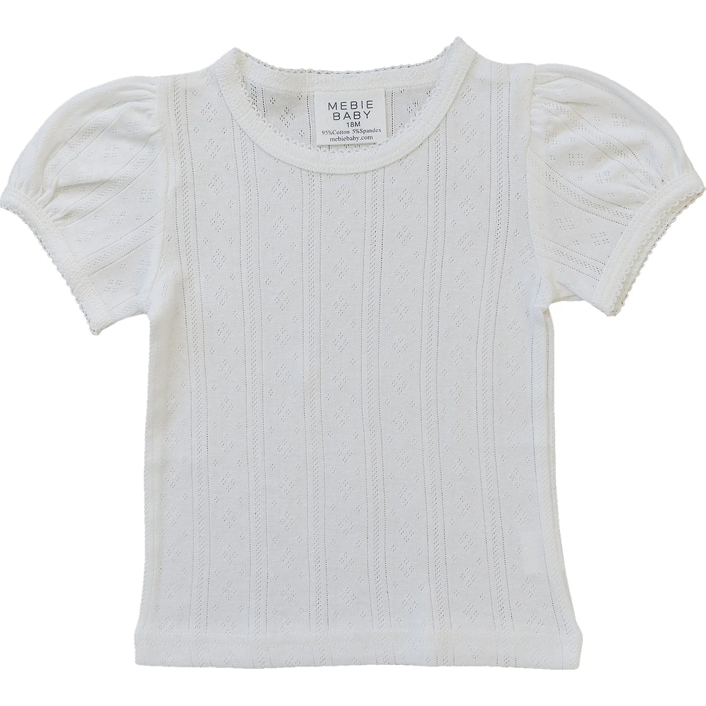 Mebie Baby White Pointelle Tee