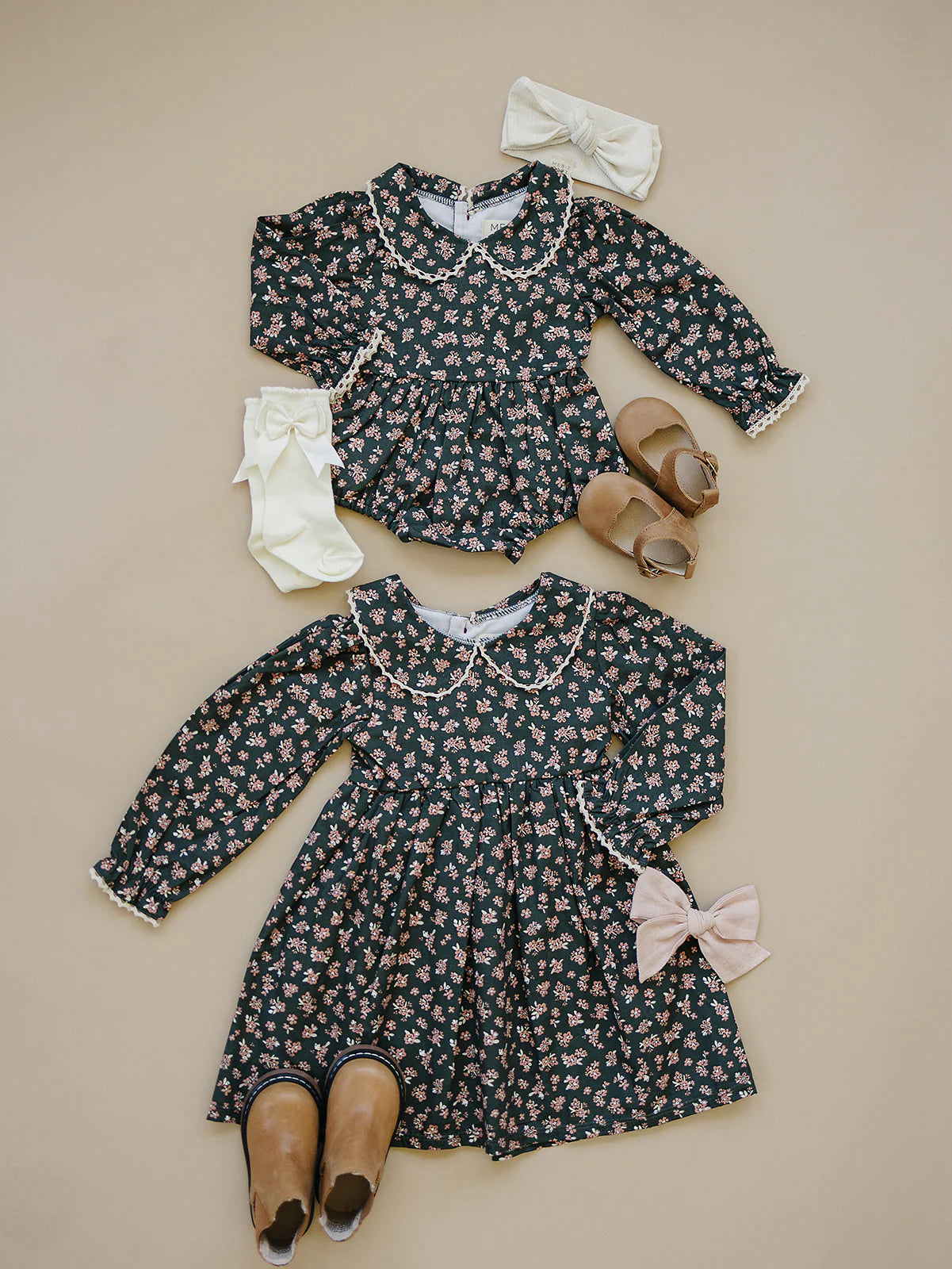 Mebie Baby Olive Bloom Bubble Romper
