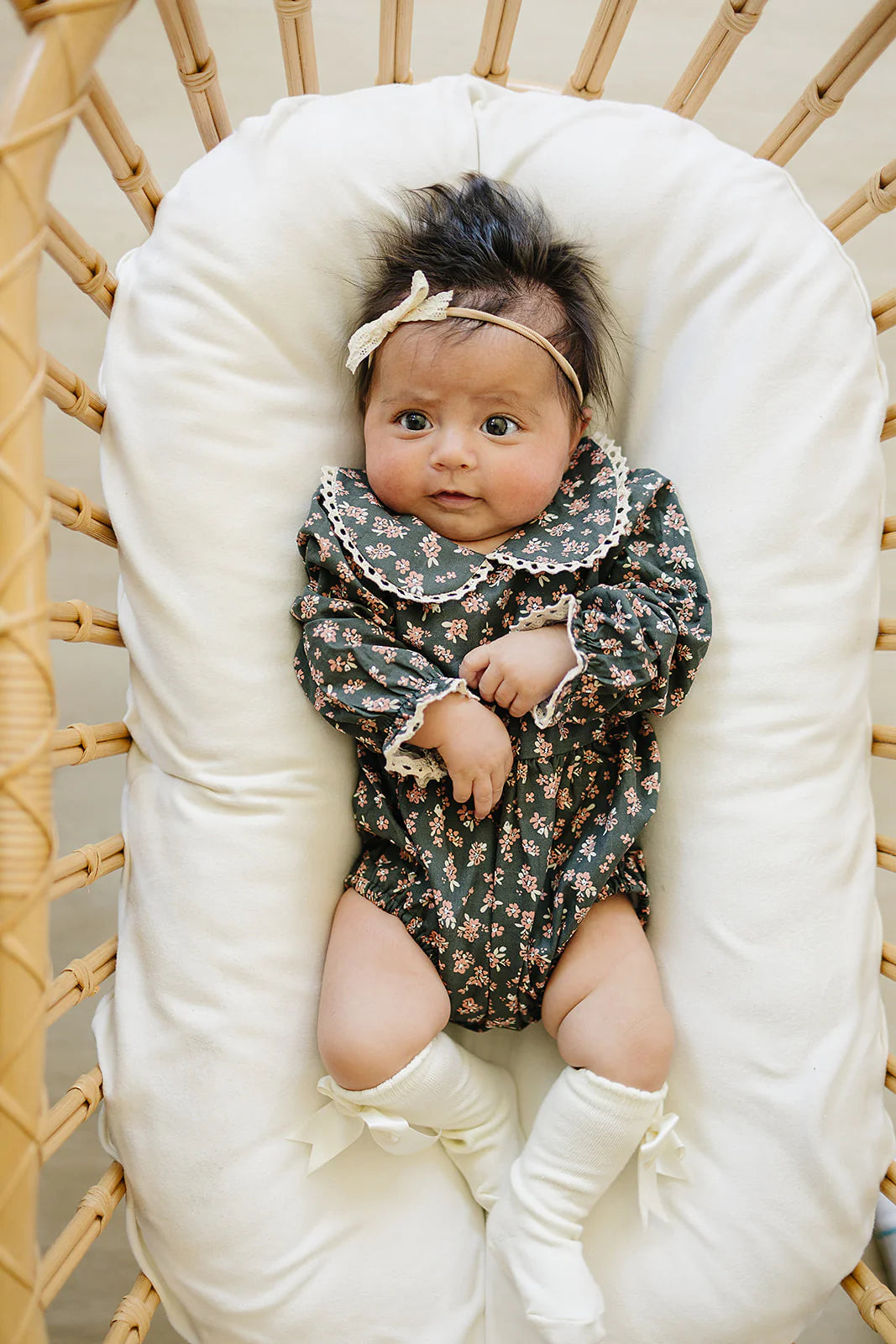 Mebie Baby Olive Bloom Bubble Romper