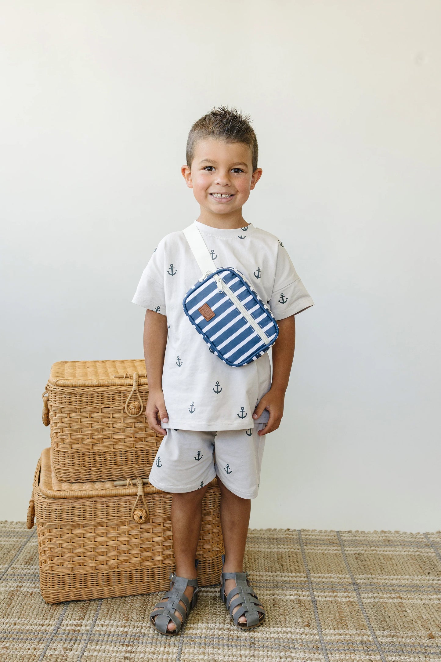 Mebie Baby Mini Fanny Pack || Navy Stripe