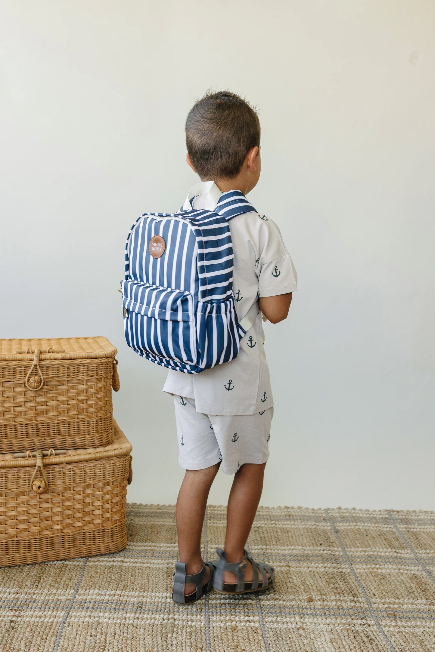 Mebie Baby Mini Backpack || Navy Stripe