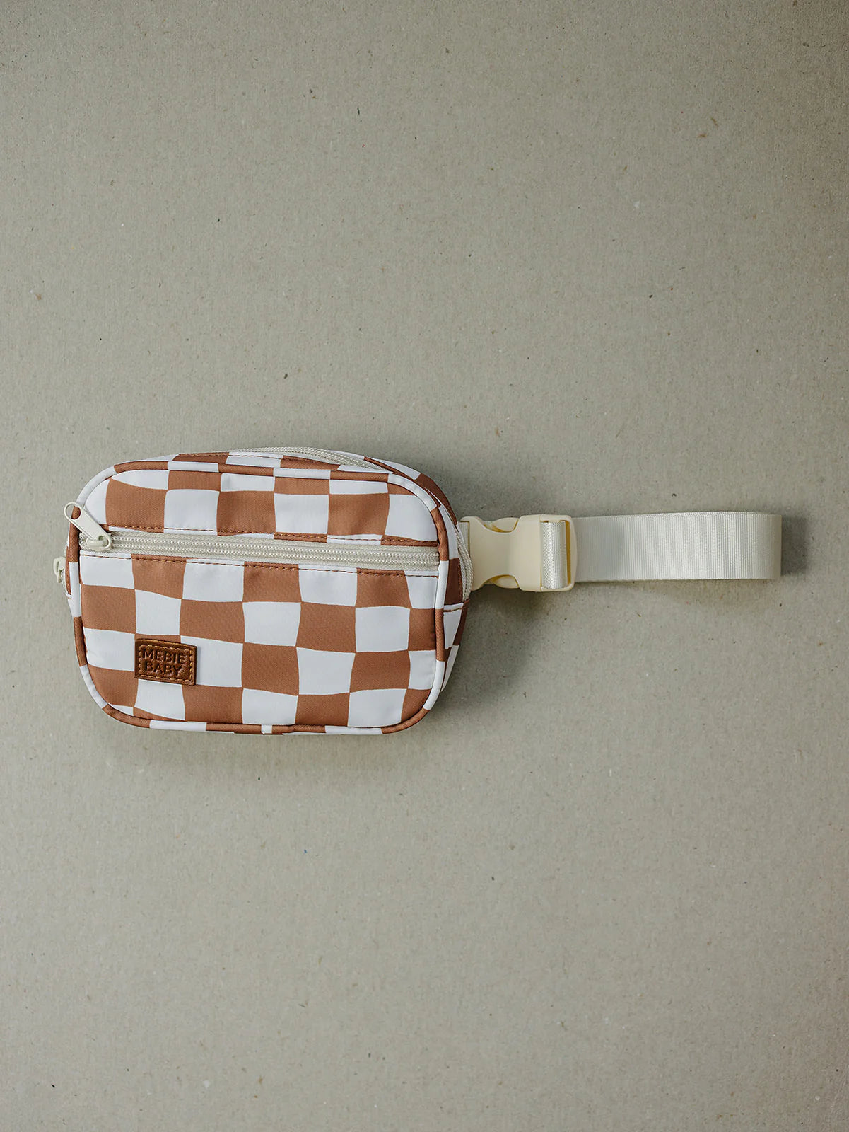 Mebie Baby Mini Fanny Pack || Rust Wavy Checkered