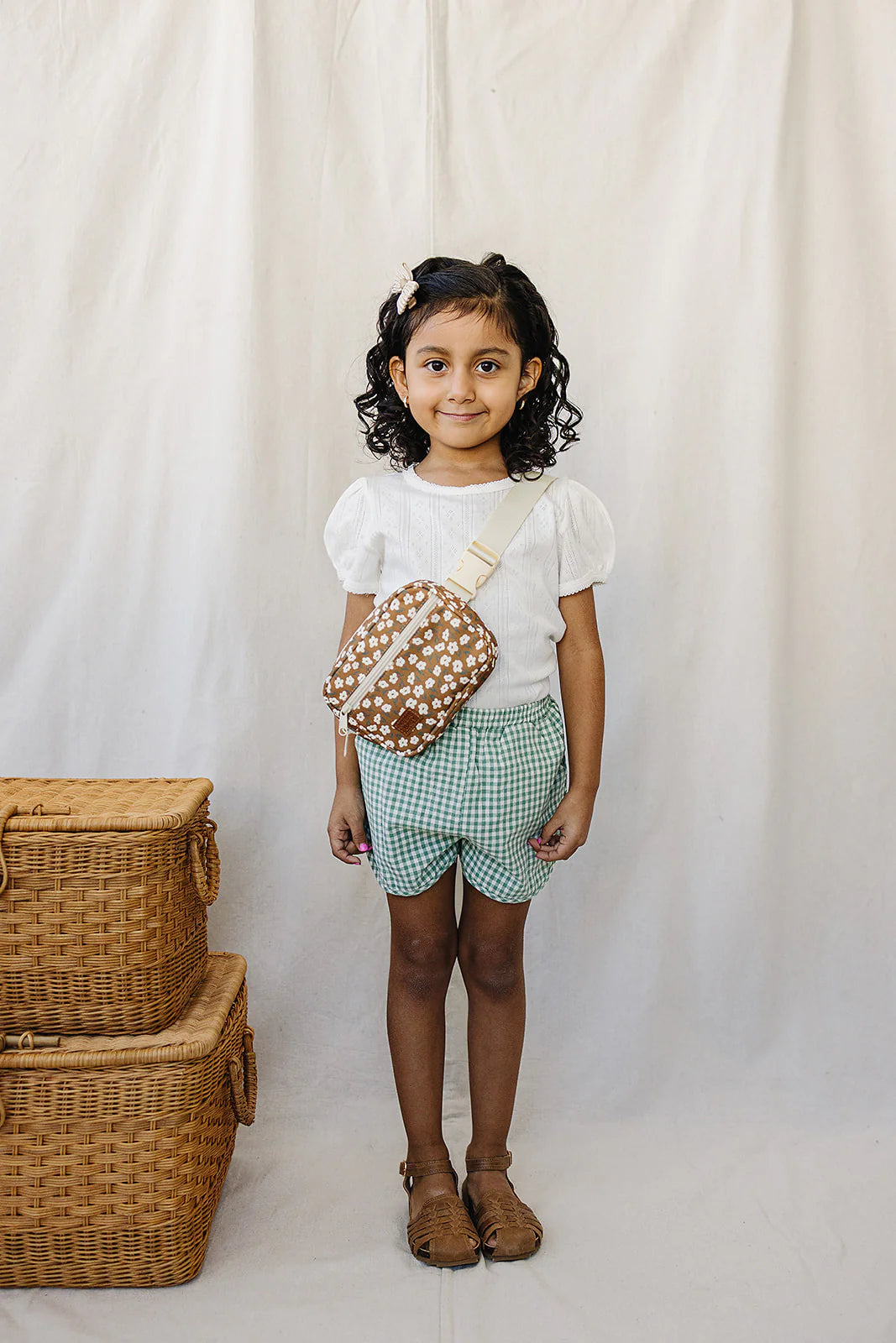 Mebie Baby Mini Fanny Pack || Mustard Floral