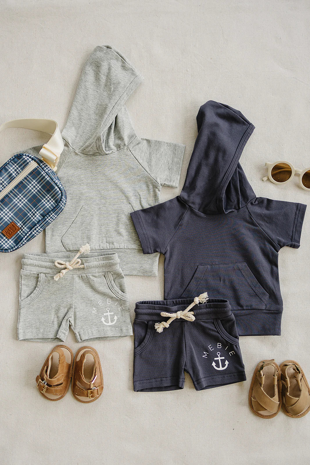Mebie Baby Heather Grey Hooded Tee