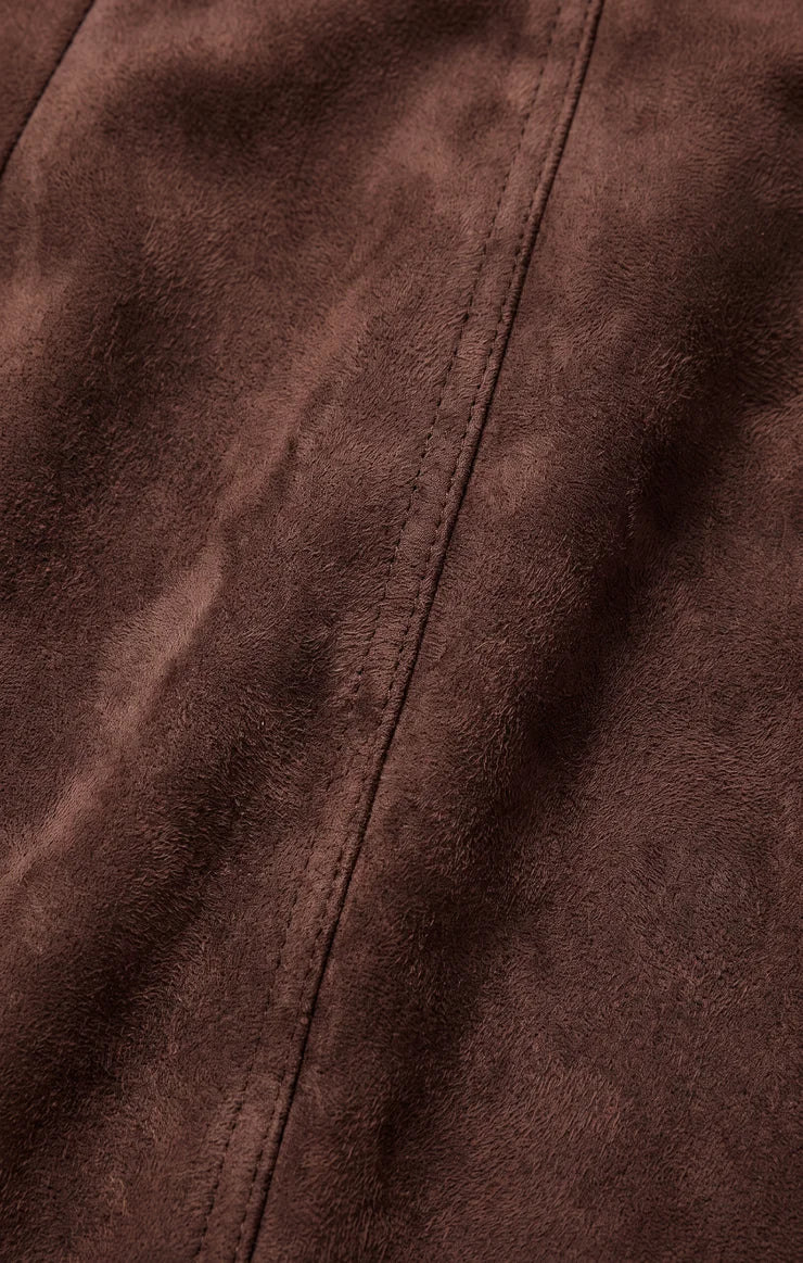 Z SUPPLY Perri Suede Mini Skirt || Dark Chocolate