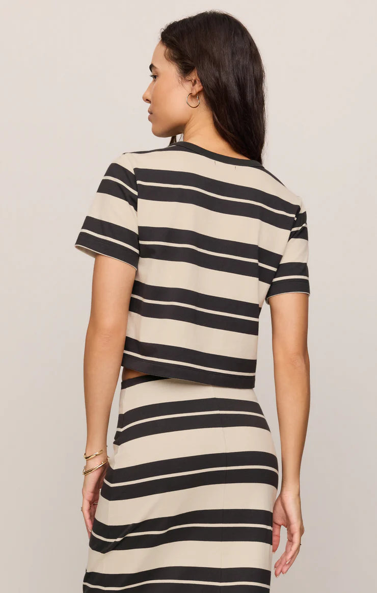 Z SUPPLY Stellan Striped Jersey Tee || Ash Black