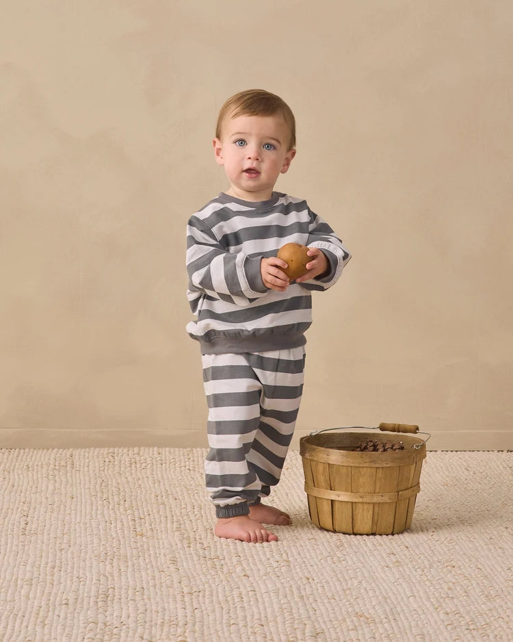 Quincy Mae Oversized Sweatshirt || Midnight Stripe