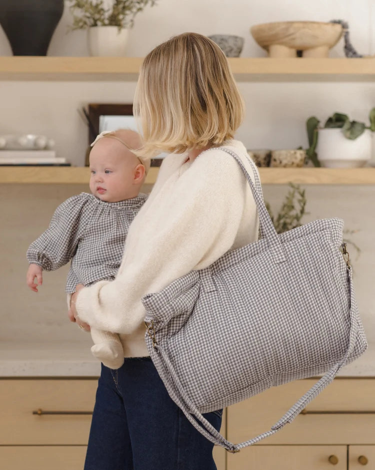 Quincy Mae Diaper Bag + Changing Pad Set || Midnight Gingham
