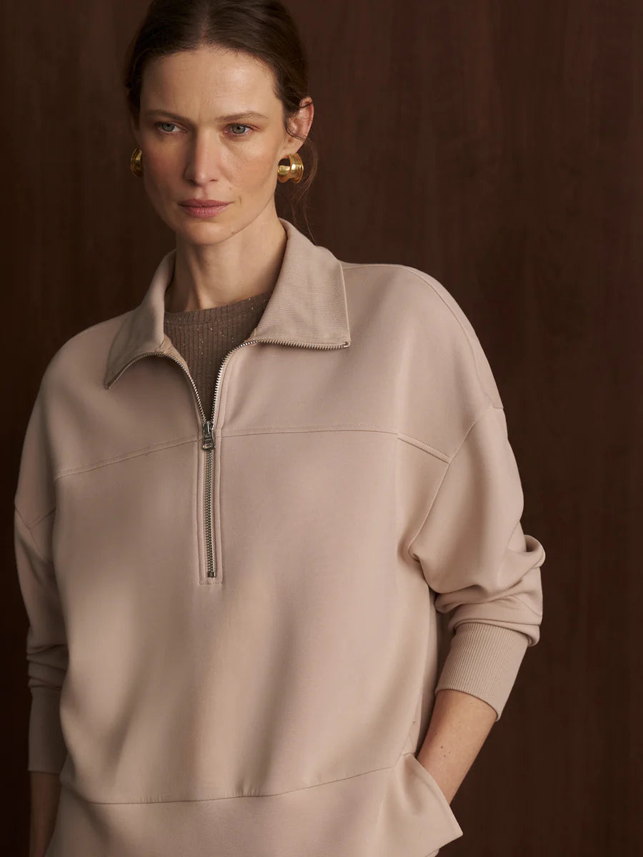 Varley Kayleigh Half-Zip Sweat || Mushroom