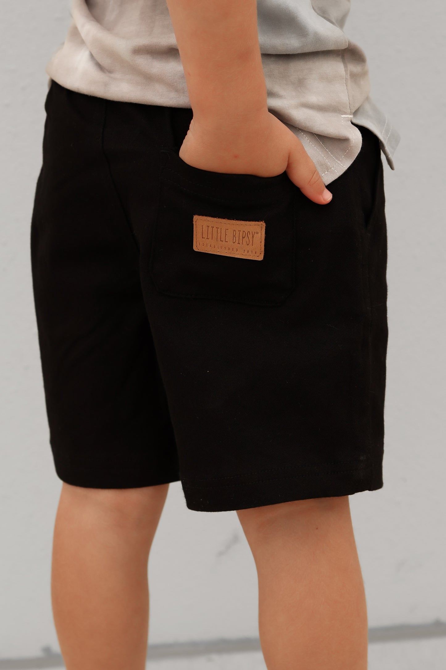 Little Bipsy Cotton Twill Shorts || Black