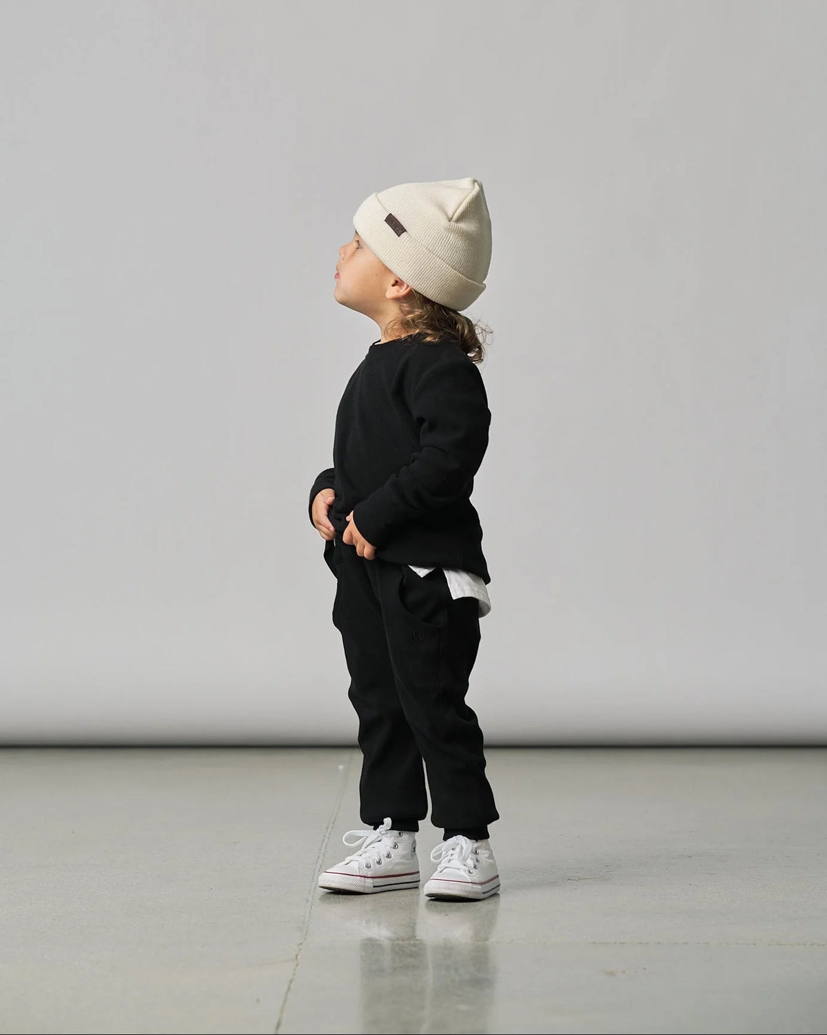 Little Bipsy Ribbed Jogger || Black