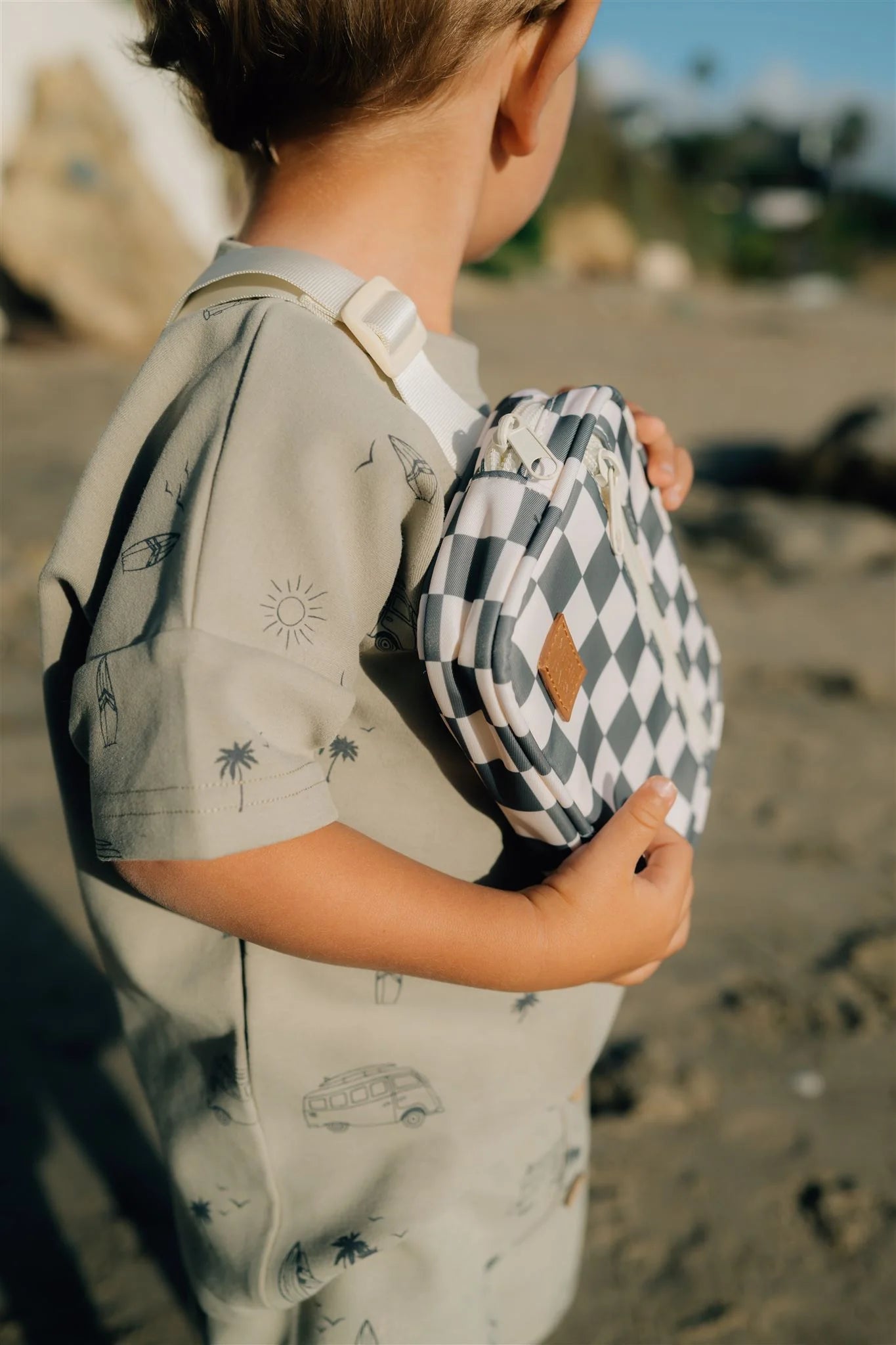 Mebie Baby Mini Fanny Pack || Green Checkered