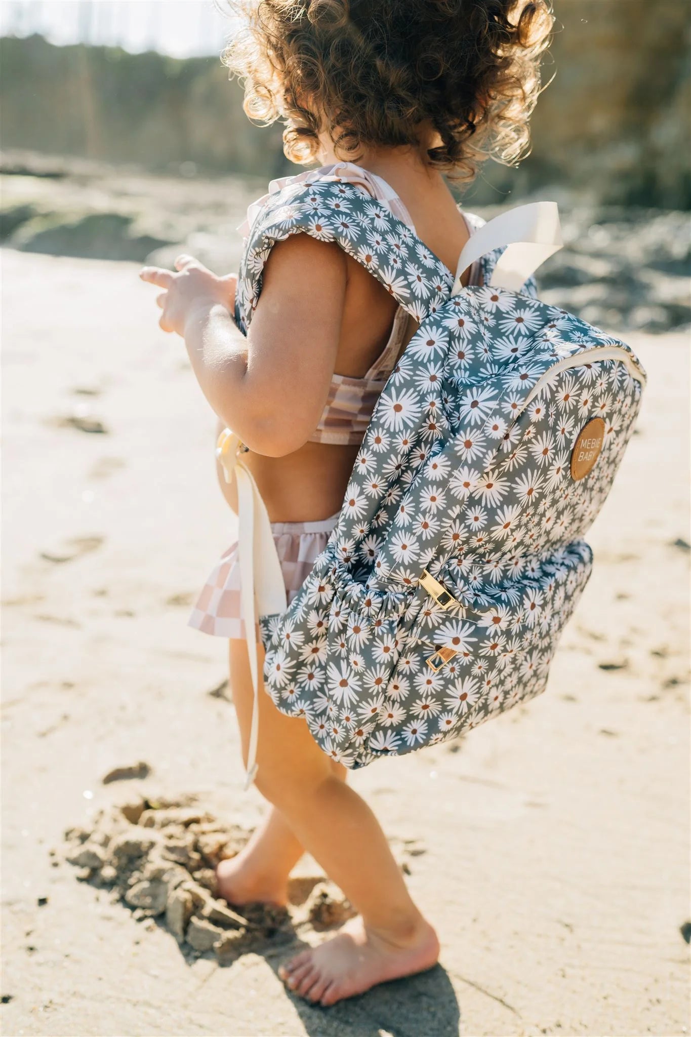 Mebie Baby Mini Backpack || Green Daisies