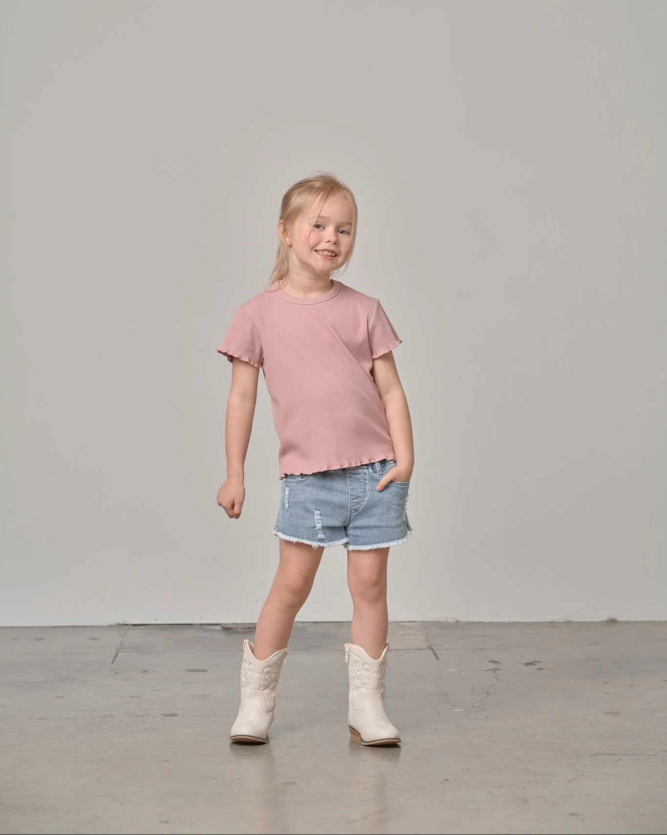 Little Bipsy Lettuce Hem Tee || Rosewood